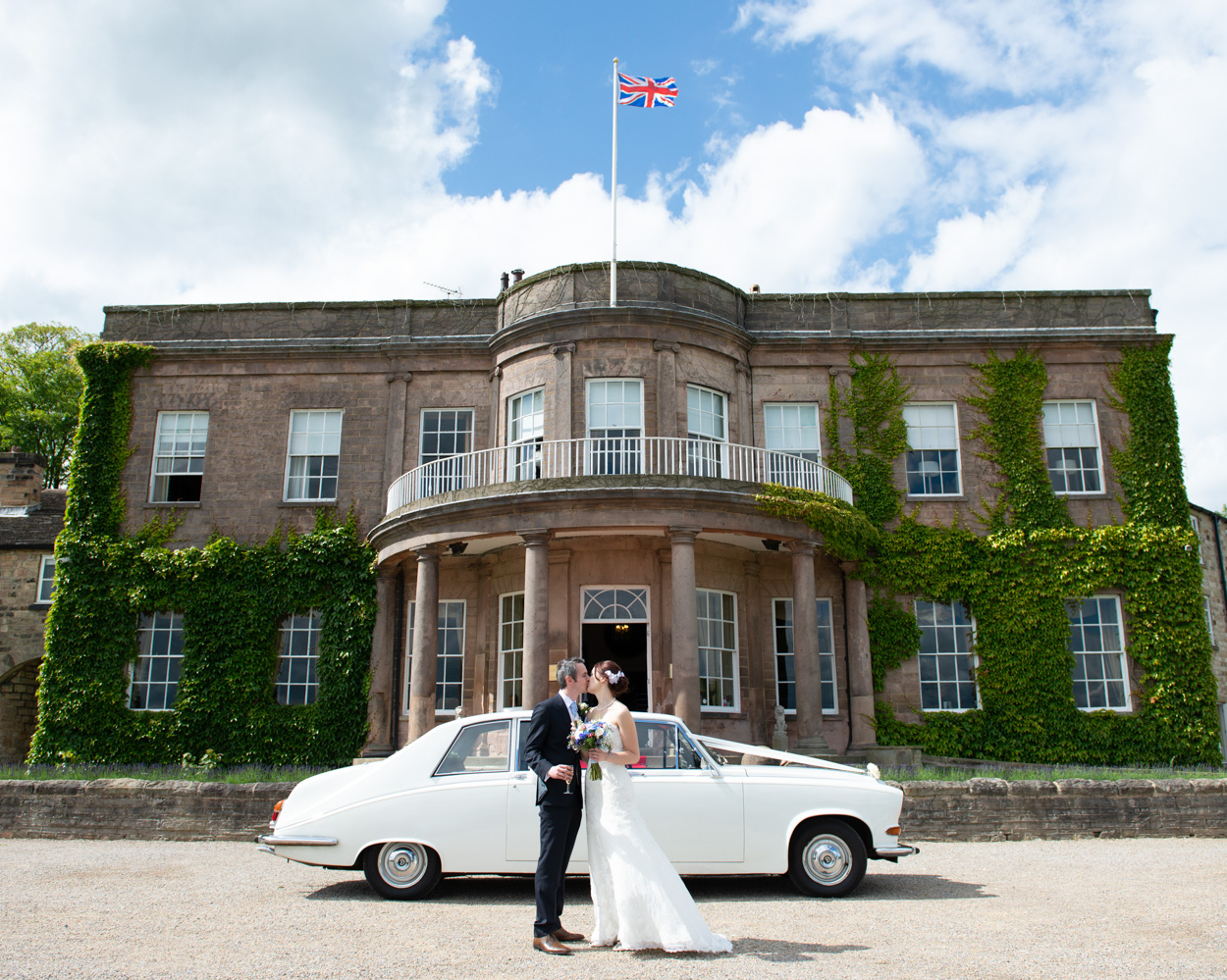 Couple arrive at Wood Hall Hotel & Spa
