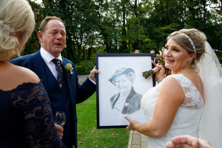 Emotive moment at this Woodlands Hotel Leeds wedding